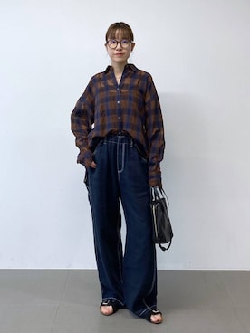 「PLAKTON（プラクトン）のアイテム」を使った、MIYUさん（レディース・163cm）の夏コーディネート