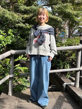 「デニム_バンヤードストーム」｜MIYUさん（レディース・163cm）の秋コーディネート