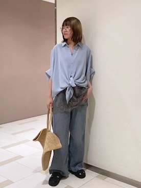 「MADE IN MADA（メイドインマダ）のアイテム」を使った、MIYUさん（レディース・163cm）の春コーディネート