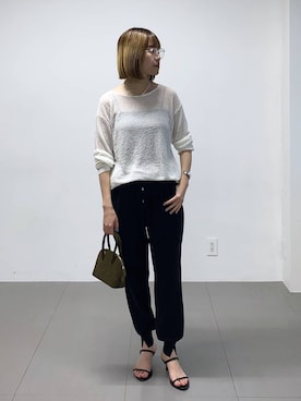 「BARNYARDSTORM（バンヤードストーム）のアイテム（ニット/セーター）」を使った、MIYUさん（レディース・163cm）の夏コーディネート