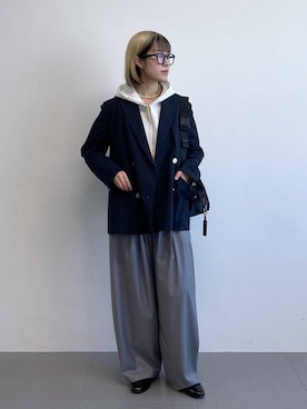 「BARNYARDSTORM（バンヤードストーム）のBARNYARDSTORM / NEW ダブルフェイスパーカー【WEB限定カラー・サイズL】【『ネルソンさん』YouTubeご紹介アイテム】（パーカー、ホワイト系）」を使った、MIYUさん（レディース）の春コーディネート