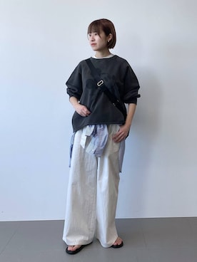 「BARNYARDSTORM（バンヤードストーム）のアイテム（スウェット）」を使った、MIYUさん（レディース・163cm）の春コーディネート