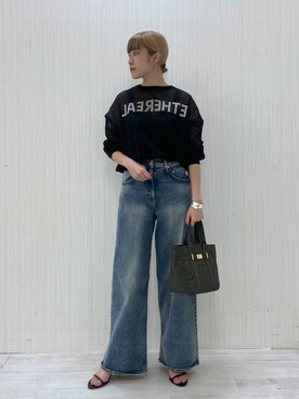 「ブレスレット」｜「アイテム（スリッポン）」を使った、MIYUさん（レディース・163cm）の夏コーディネート