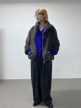 「BARNYARDSTORM（バンヤードストーム）のBARNYARDSTORM / ミンクライクコート（ブルゾン）」を使った、MIYUさん（レディース・163cm）の秋コーディネート
