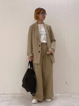 「アイテム（チノパンツ）」を使った、MIYUさん（レディース・163cm・20代）の夏コーディネート