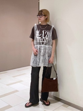 「BARNYARDSTORM」｜MIYUさん（レディース・163cm）の夏コーディネート