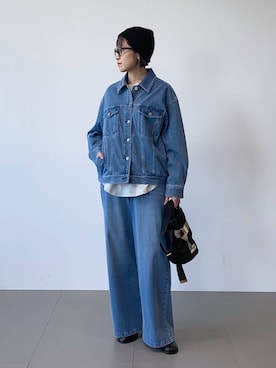 「デニム_バンヤードストーム」｜MIYUさん（レディース・163cm）の冬コーディネート