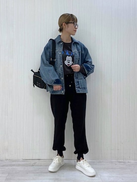「BARNYARDSTORM」｜「アイテム（デニムジャケット）」を使った、MIYUさん（レディース・163cm）の秋コーディネート
