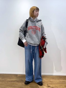 「アイテム（ストール/ショール）」を使った、MIYUさん（レディース・163cm）の秋コーディネート