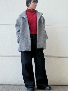 「アイテム（テーラードジャケット）」を使った、有希さん（レディース・160cm）の冬コーディネート