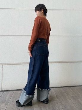 「アイテム（ニット/セーター）」を使った、有希さん（レディース・160cm）の秋コーディネート