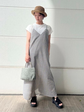 「SMELLY（スメリー）のアイテム（帽子）」を使った、kannonnuuさん（レディース・160cm）の夏コーディネート