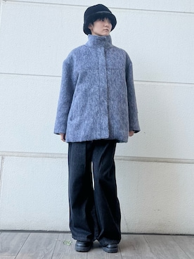 「アイテム（パンツ）」を使った、有希さん（レディース・160cm）の冬コーディネート