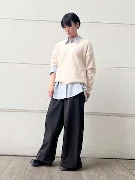 「アイテム（ニット/セーター）」を使った、有希さん（レディース・160cm）の秋コーディネート