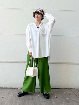 「初夏のお出掛けコーデ」｜「アイテム（帽子）」を使った、kannonnuuさん（レディース・160cm）の春コーディネート