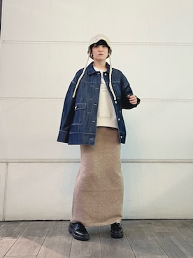 「アイテム（スカート）」を使った、有希さん（レディース・160cm）の秋コーディネート