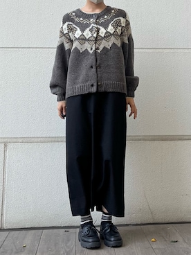 「スカートコーデ」｜有希さん（レディース・160cm）の冬コーディネート