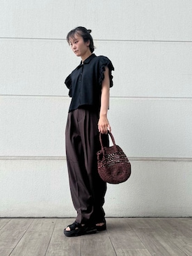 「帰省コーデ」｜「アイテム（パンツ）」を使った、kannonnuuさん（レディース・160cm）の夏コーディネート