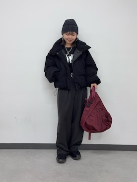 「アイテム（ボディバッグ/ウエストポーチ）」を使った、Mikuさん（レディース・147cm）の秋コーディネート