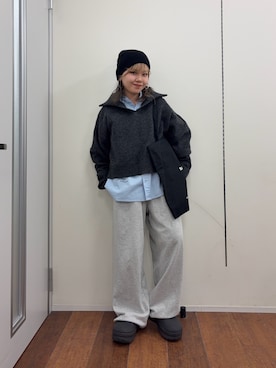 「アイテム（帽子）」を使った、Mikuさん（レディース・147cm）の冬コーディネート