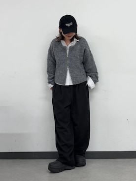 「アイテム（スラックス）」を使った、Mikuさん（レディース・147cm）の秋コーディネート