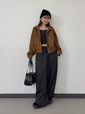 「アイテム（ブルゾン）」を使った、Mikuさん（レディース・147cm）の秋コーディネート