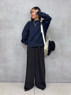 「アイテム（ボディバッグ/ウエストポーチ）」を使った、Mikuさん（レディース・147cm）の冬コーディネート