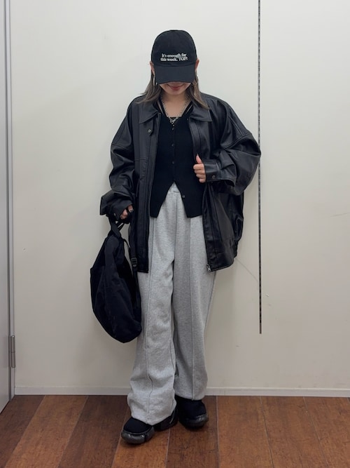 フェイクレザーオーバーブルゾン（ライダースジャケット）｜COLONY