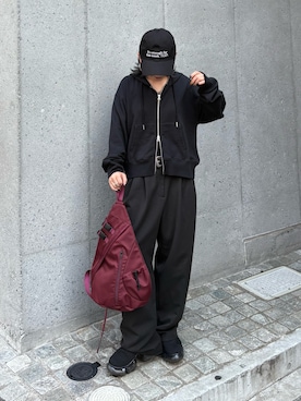 「韓国ファッション」｜「アイテム（パーカー）」を使った、Mikuさん（レディース・147cm）の秋コーディネート