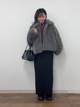 「アイテム（ボストンバッグ）」を使った、Mikuさん（レディース・147cm）の秋コーディネート