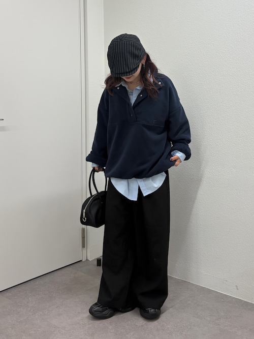 MOTION/セットアップ/秋服 フリースハーフボタンプルオーバー