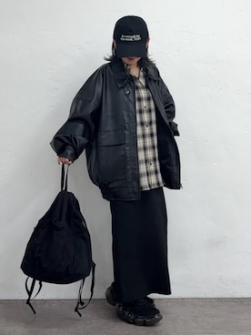 「アイテム（ブルゾン）」を使った、Mikuさん（レディース・147cm）の夏コーディネート