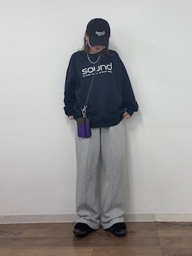 「アイテム（キャップ）」を使った、Mikuさん（レディース・147cm）の秋コーディネート