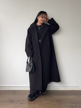 「アイテム（チェスターコート）」を使った、Mikuさん（レディース・147cm）の秋コーディネート