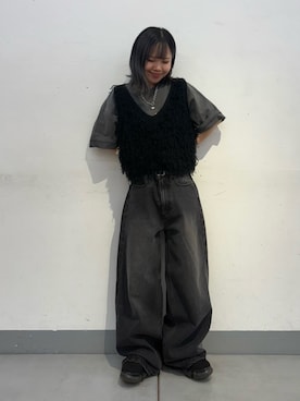 「ニットベスト」｜Mikuさん（レディース・147cm）の秋コーディネート