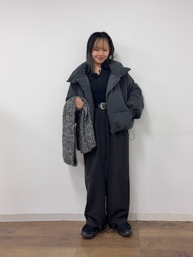 「アイテム（ベルト）」を使った、Mikuさん（レディース・147cm）の秋コーディネート