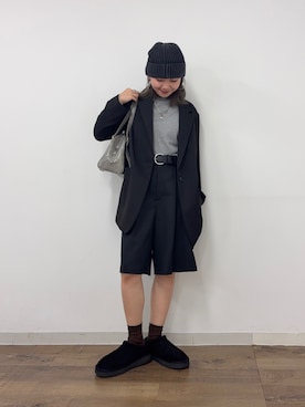 「アイテム（スリッポン）」を使った、Mikuさん（レディース・147cm）の秋コーディネート