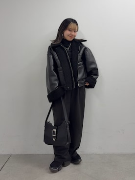 「アイテム（ブルゾン）」を使った、Mikuさん（レディース・147cm）の冬コーディネート