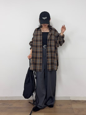 「アイテム（バックパック/リュック）」を使った、Mikuさん（レディース・147cm）の秋コーディネート