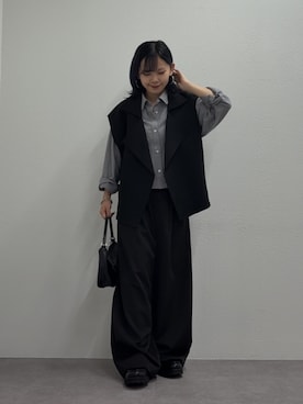 「アイテム（ベスト）」を使った、Mikuさん（レディース・147cm）の秋コーディネート