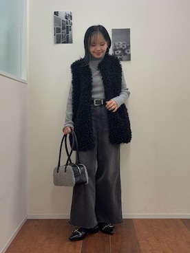 「アイテム（ボストンバッグ）」を使った、Mikuさん（レディース・147cm）の秋コーディネート