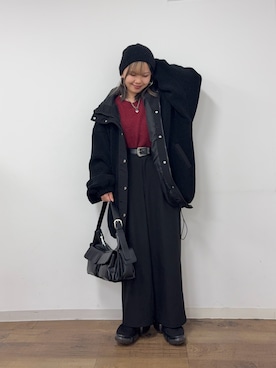 「アイテム（ベルト）」を使った、Mikuさん（レディース・147cm）の秋コーディネート