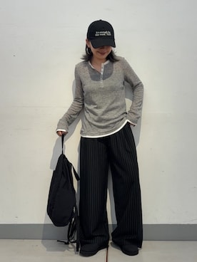 「アイテム（バックパック/リュック）」を使った、Mikuさん（レディース・147cm）の秋コーディネート