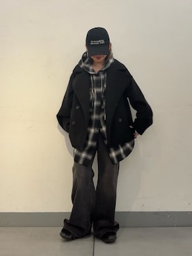 「アイテム（帽子）」を使った、Mikuさん（レディース・147cm）の冬コーディネート