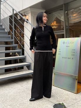 「アイテム（ボストンバッグ）」を使った、Mikuさん（レディース・147cm）の秋コーディネート