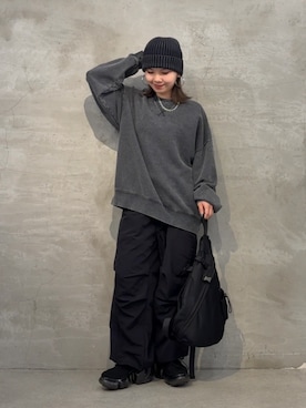 「アイテム（ボディバッグ/ウエストポーチ）」を使った、Mikuさん（レディース・147cm）の秋コーディネート