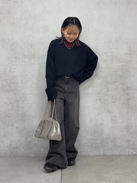 「フレアデニム」｜Mikuさん（レディース・147cm）の秋コーディネート