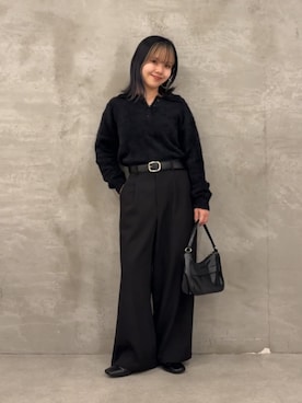 「アイテム（スラックス）」を使った、Mikuさん（レディース・147cm）の秋コーディネート