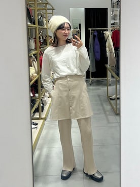 「SMELLY（スメリー）のシャギービーニー（ニットキャップ/ビーニー）」を使った、furi82さん（レディース・165cm）の冬コーディネート