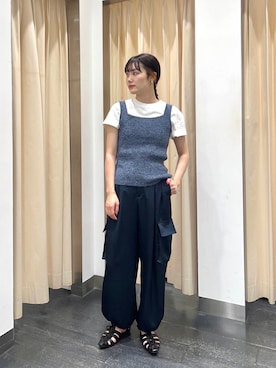 「サテンパンツ」｜「アイテム（サンダル）」を使った、furi82さん（レディース・165cm）の夏コーディネート